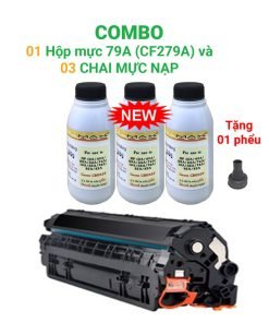 COMBO 01 Hộp mực 79A (CF279A) và 03 CHAI MỰC NẠP cho máy HP Pro M12a/ M12w/ M26a/ M26nw/ 01 HỘP MỰC/ 03 CH