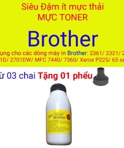 Mực Nạp Brother Siêu Nét TN2385-TN2280-TN1010-TN3448- TN B022 (HL2130/2240/2270/2321/..) TẶNG 01 PHỂU ĐỔ MỰC mua 03chai
