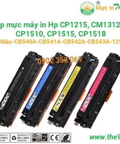 Mực in laser màu CB540A, CB541A, CB542A, CB543A dùng máy in Hp CP1215, HP CM1312nfi,HP CP1510 ,CP1515n, HP CP1518- 125A