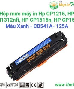 Mực in laser màu CB540A, CB541A, CB542A, CB543A dùng máy in Hp CP1215, HP CM1312nfi,HP CP1510 ,CP1515n, HP CP1518- 125A ( MÀU XANH )